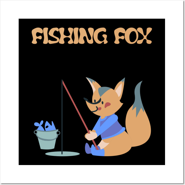 The fishing fox Wall Art by Imutobi